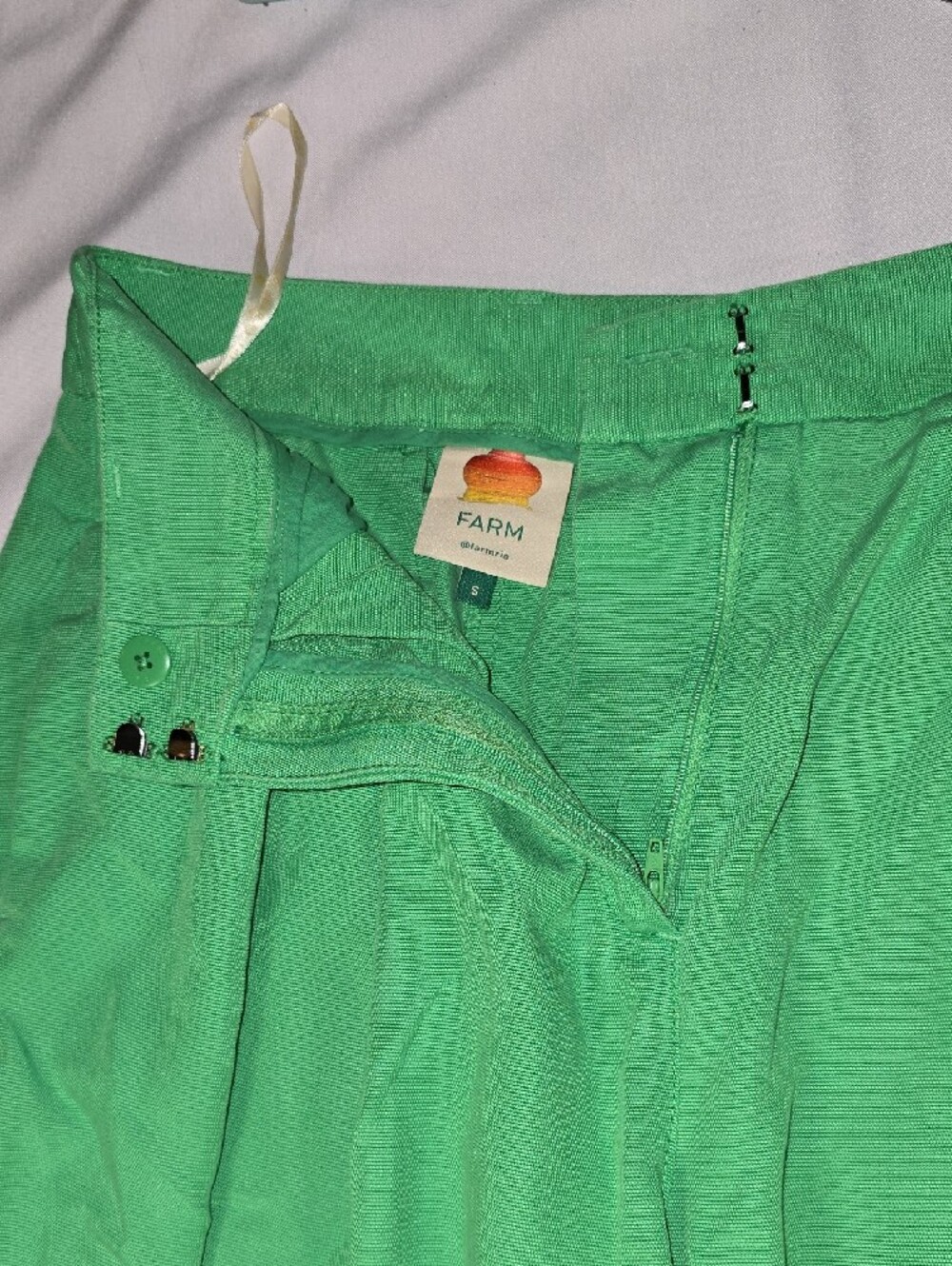 Farm Rio Cotton-blend Wide-leg Pants Green - Picture 5 of 14
